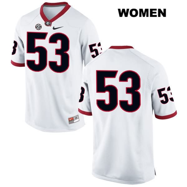 Georgia Bulldogs Women's Lamont Gaillard #53 NCAA No Name Authentic White Nike Stitched College Football Jersey JGG6156NK